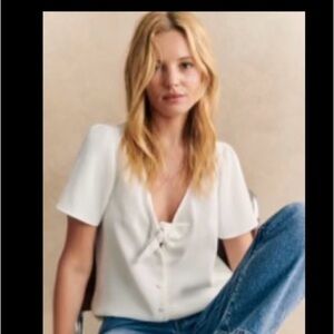 Sezane Eloine Blouse Ecru - Size 4